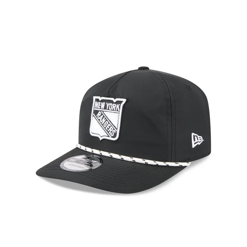 New York Rangers Black and White Rope 19TWENTY Snapback Hat sold by New Era
