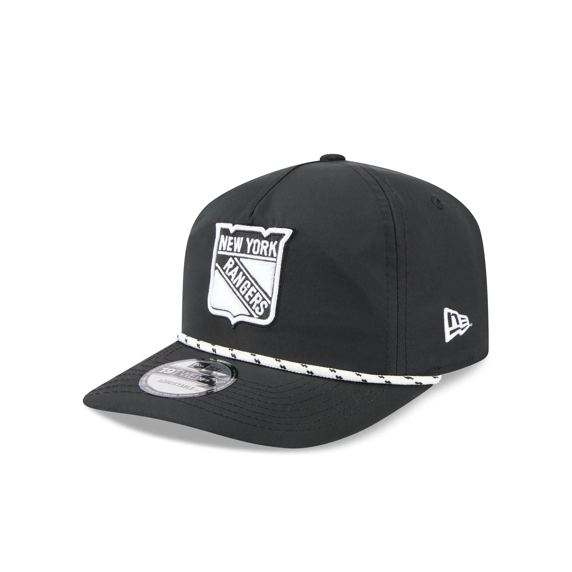 New York Rangers Black and White Rope 19TWENTY Snapback Hat sold by New Era