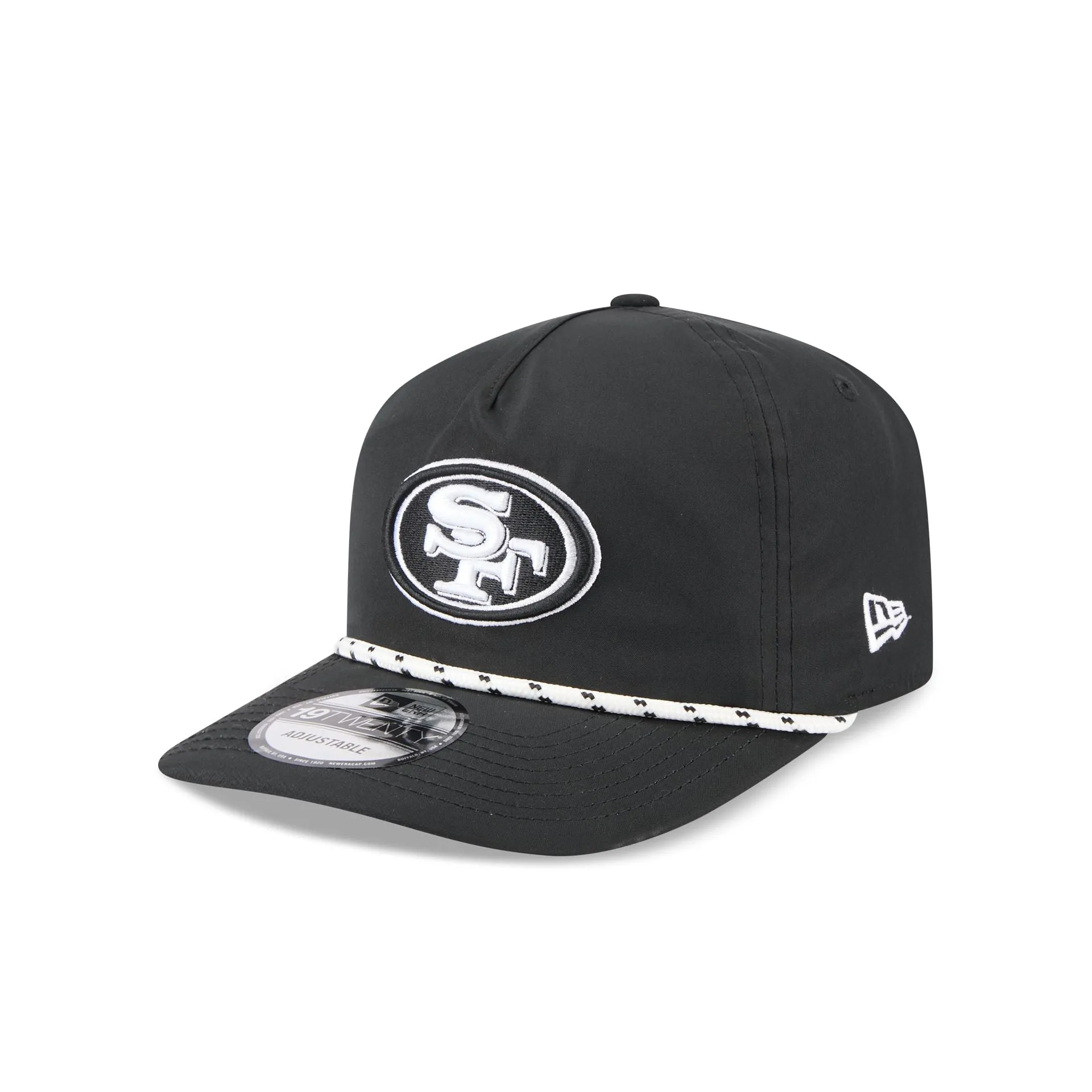 San Francisco 49ers Black and White Rope 19TWENTY Snapback Hat sold by New Era