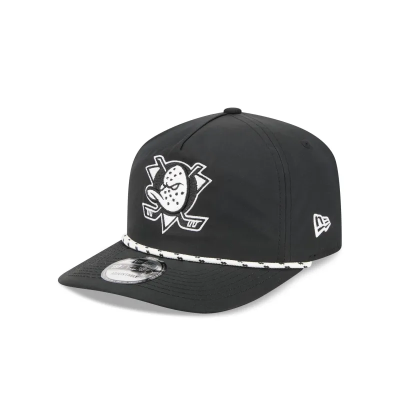 Anaheim Ducks Black and White Rope 19TWENTY Snapback Hat sold by New Era