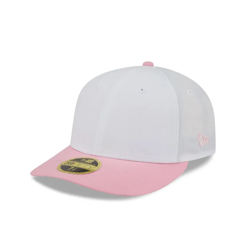 New Era Cap Cotton Nylon Pink Visor Low Profile 59FIFTY Fitted Hat sold by New Era