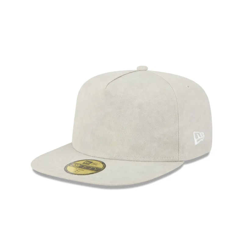New Era Cap Washed Twill Light Biege 59FIFTY A-Frame Fitted Hat sold by New Era