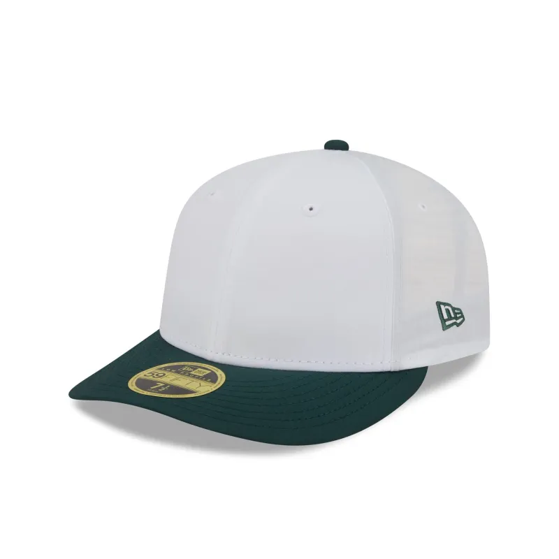 New Era Cap Cotton Nylon Dark Green Visor Low Profile 59FIFTY Fitted Hat sold by New Era