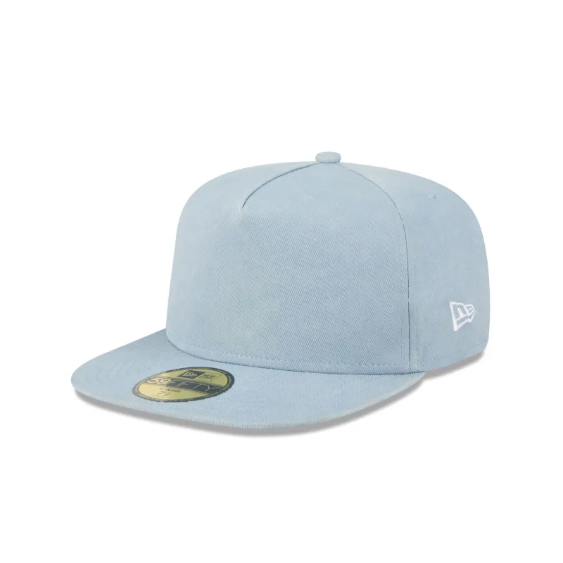 New Era Cap Washed Twill Sky Blue 59FIFTY A-Frame Fitted Hat sold by New Era