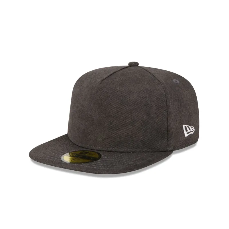 New Era Cap Washed Twill Black 59FIFTY A-Frame Fitted Hat sold by New Era