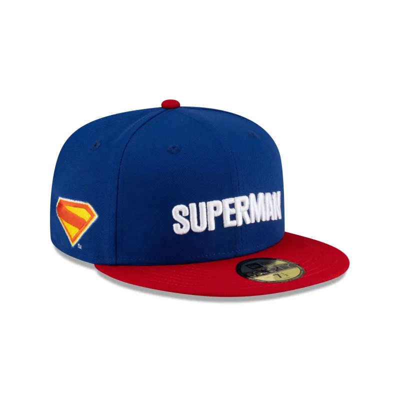 Superman Wordmark 59FIFTY Fitted Hat sold by New Era