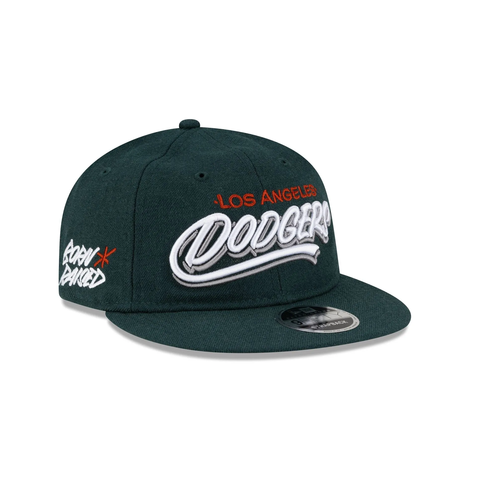 Born x Raised x Los Angeles Dodgers Sign Green Wool Retro Crown 9FIFTY Adjustable Hat sold by New Era