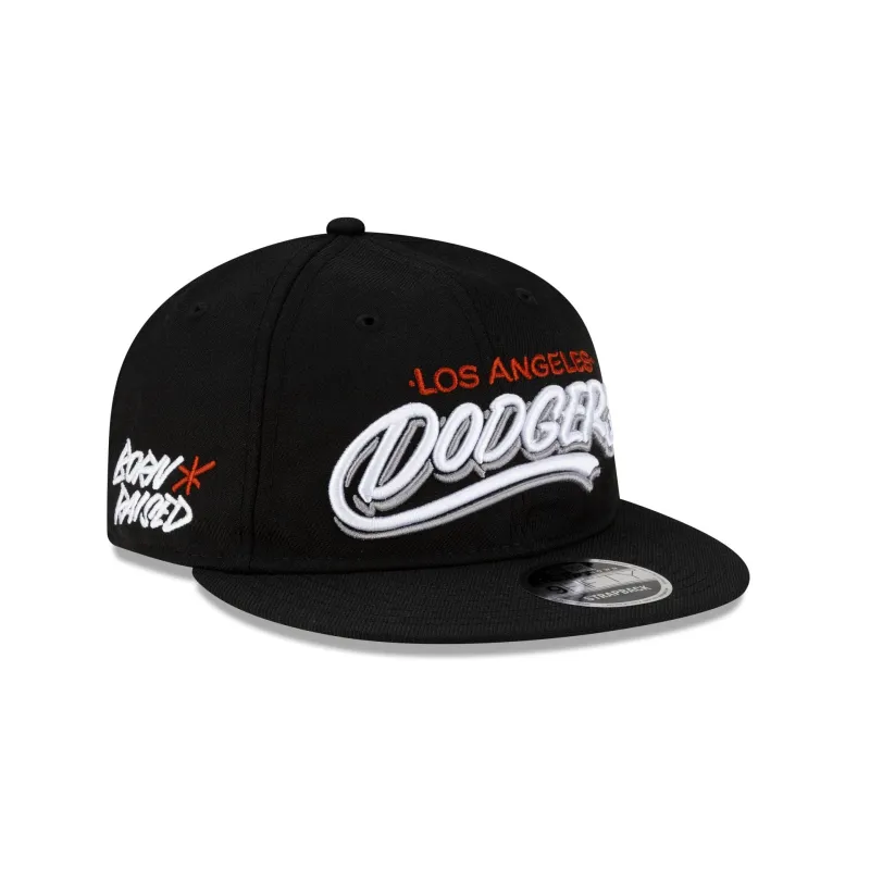 Born x Raised x Los Angeles Dodgers Sign Black Wool Retro Crown 9FIFTY Adjustable Hat sold by New Era