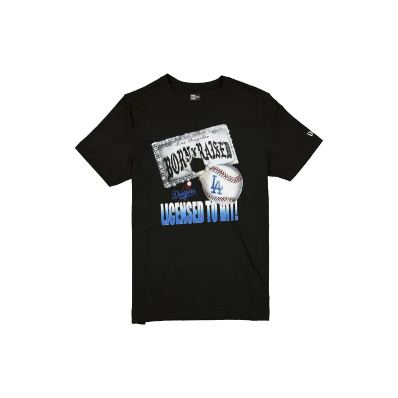 Born x Raised x Los Angeles Dodgers Licensed to Hit Black T-Shirt sold by New Era