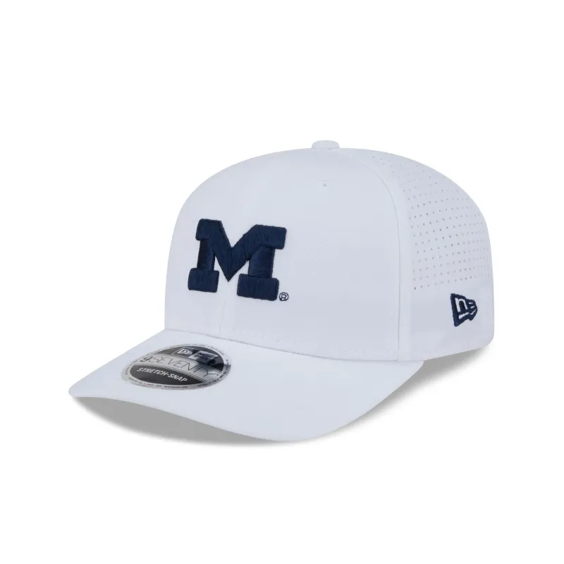 Michigan Wolverines Optic White Performance 9SEVENTY Stretch-Snap Hat sold by New Era