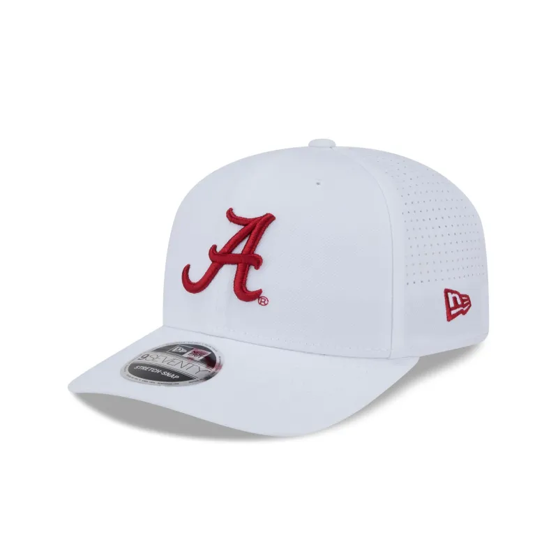 Alabama Crimson Tide Optic White Performance 9SEVENTY Stretch-Snap Hat made by New Era