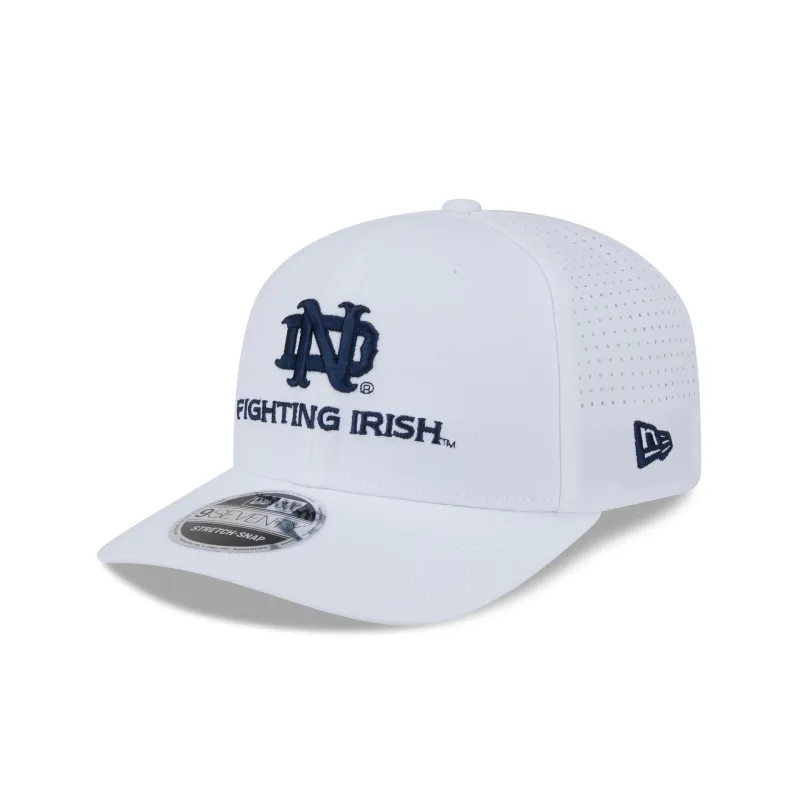 Notre Dame Fighting Irish Optic White Performance Stacked 9SEVENTY Stretch-Snap Hat sold by New Era