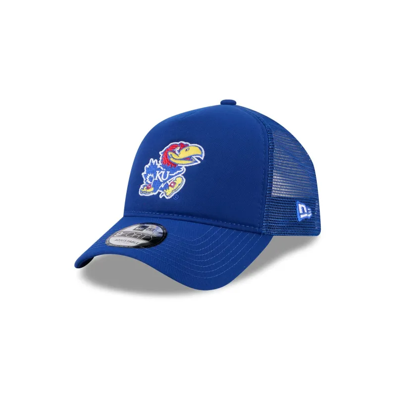 Kansas Jayhawks Go-To 9FORTY A-Frame Trucker Hat sold by New Era