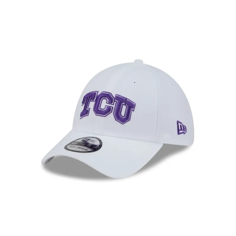 TCU Horned Frogs Optic White 39THIRTY Stretch Fit Hat sold by New Era