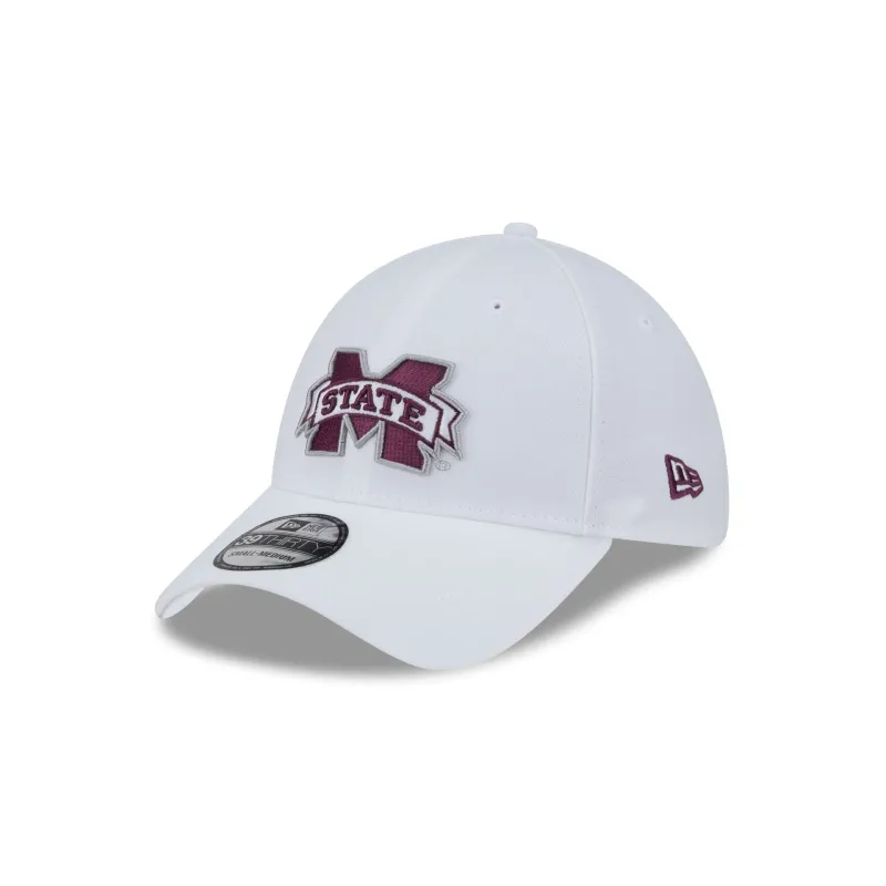 Mississippi State Bulldogs Optic White 39THIRTY Stretch Fit Hat sold by New Era