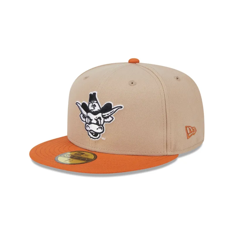 Texas Longhorns Camel College Vault 59FIFTY Fitted Hat sold by New Era