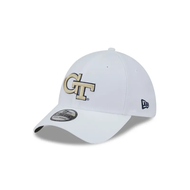Georgia Tech Yellow Jackets Optic White 39THIRTY Stretch Fit Hat sold by New Era