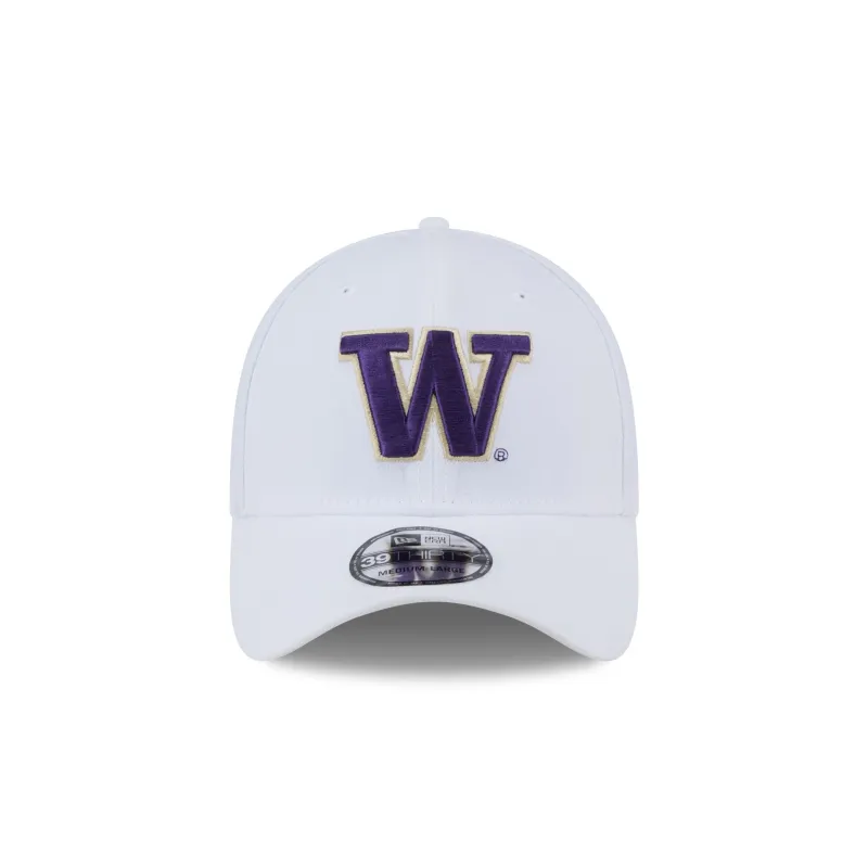 Washington Huskies Optic White 39THIRTY Stretch Fit Hat sold by New Era