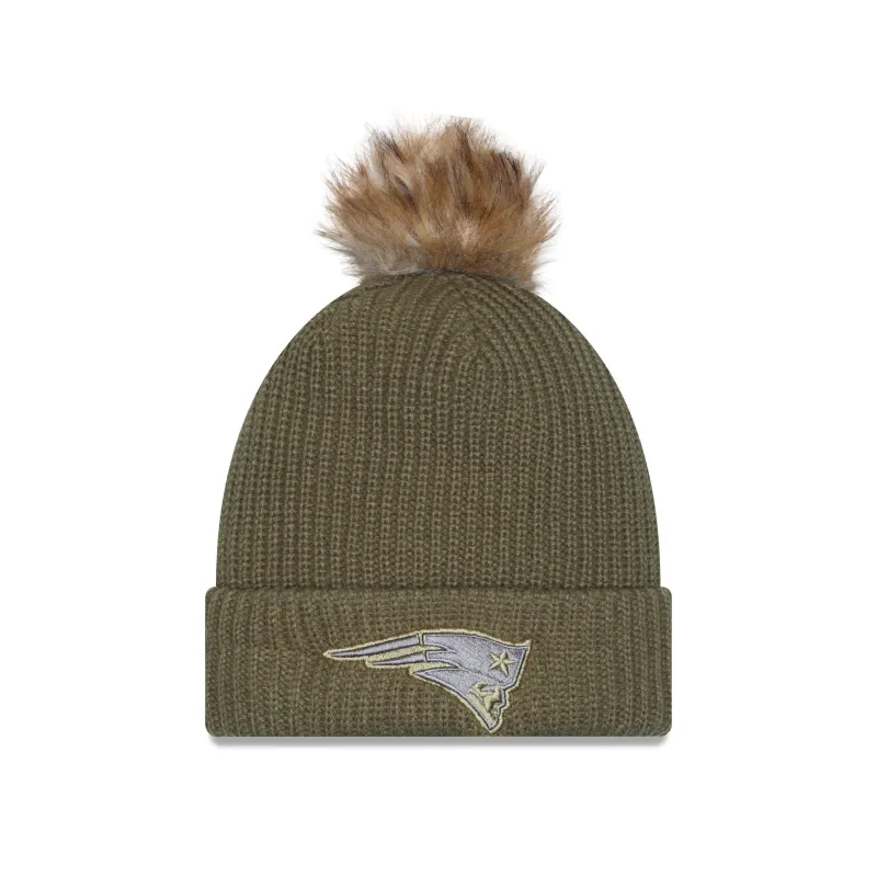 New England Patriots 2025 Salute to Service Women's Pom Knit Hat sold by New Era