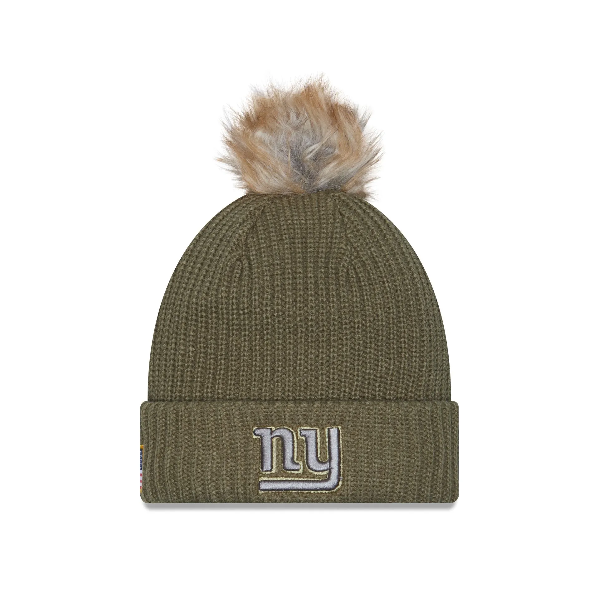 New York Giants 2025 Salute to Service Women's Pom Knit Hat sold by New Era