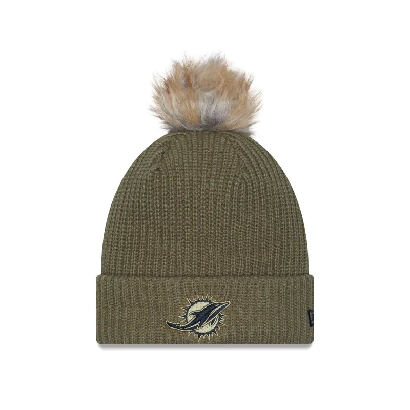Miami Dolphins 2025 Salute to Service Women's Pom Knit Hat sold by New Era