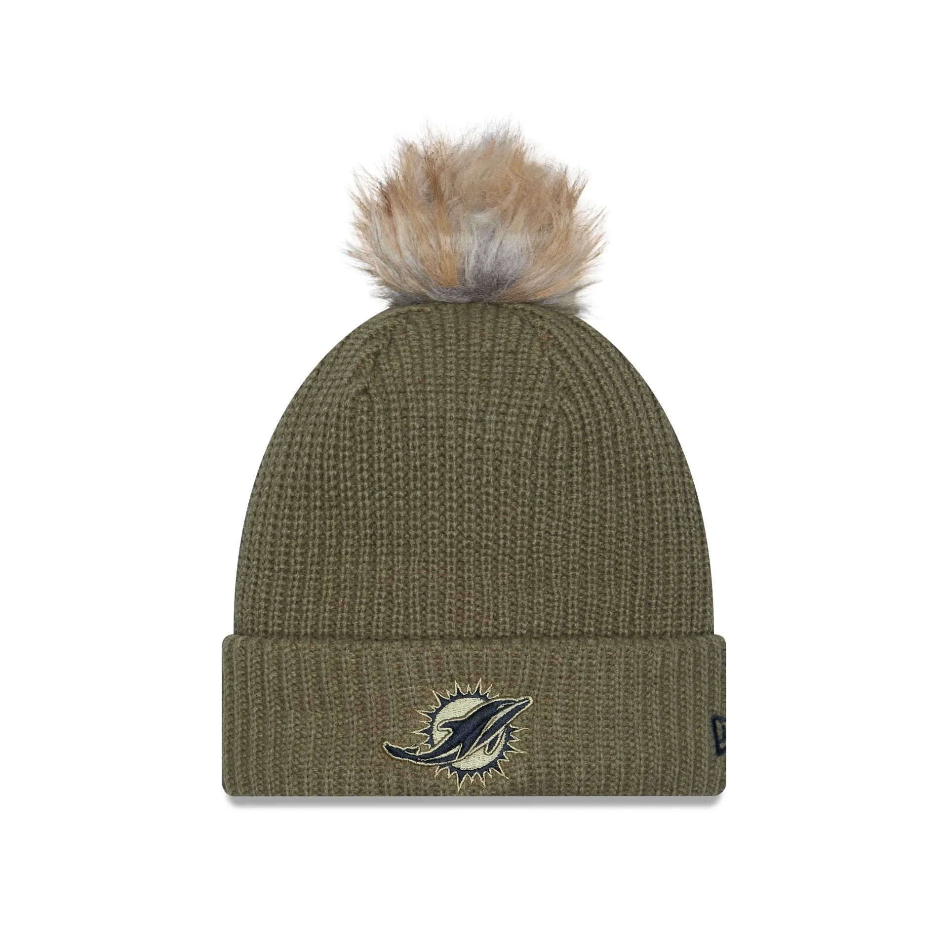 Miami Dolphins 2025 Salute to Service Women's Pom Knit Hat sold by New Era