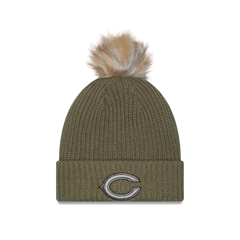 Chicago Bears 2025 Salute to Service Women's Pom Knit Hat sold by New Era