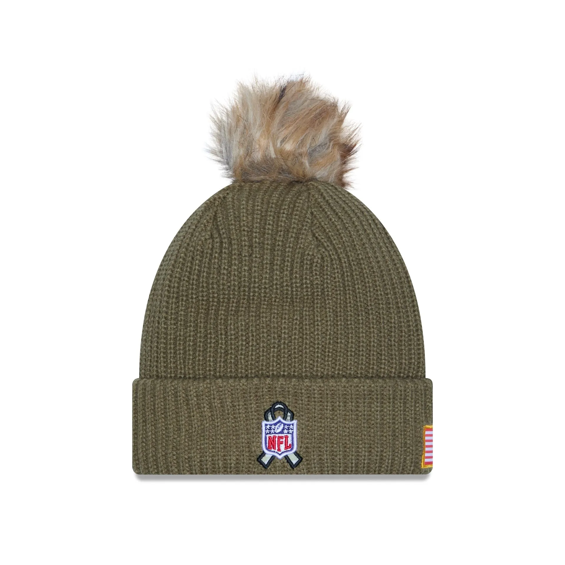 Green Bay Packers 2025 Salute to Service Women's Pom Knit Hat sold by New Era product image thumbnail 3