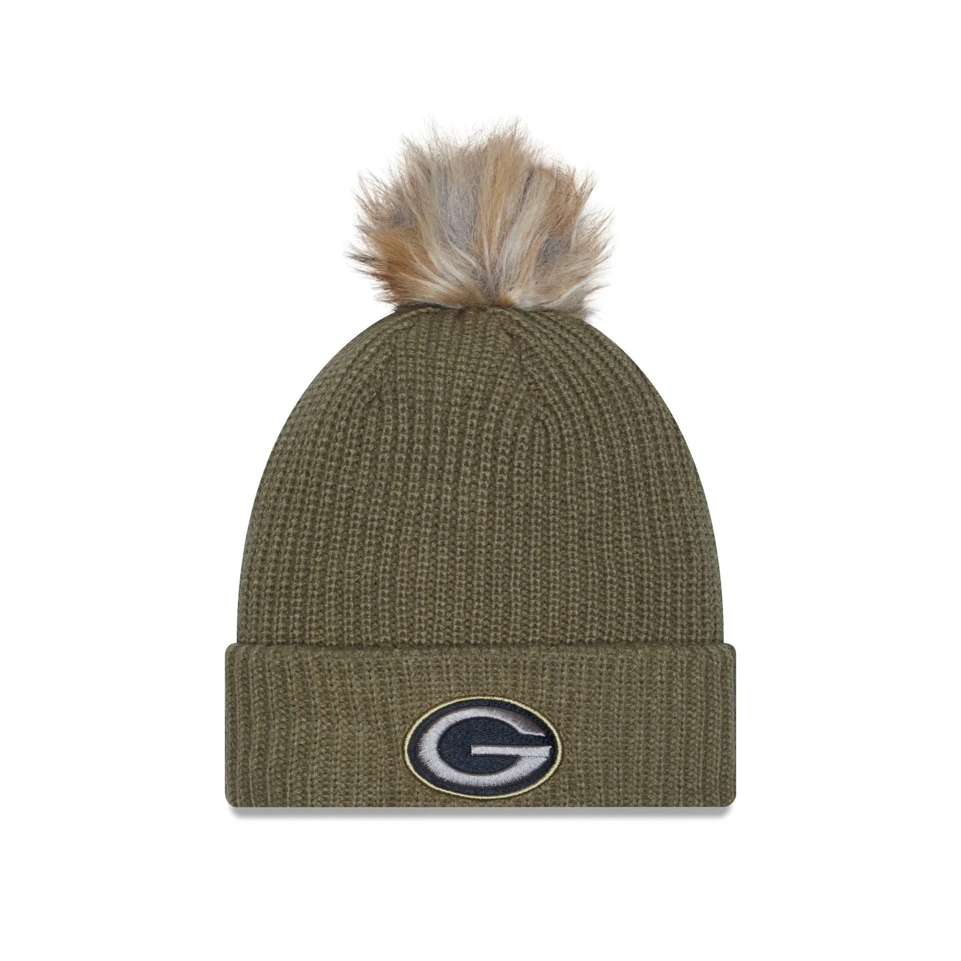 Green Bay Packers 2025 Salute to Service Women's Pom Knit Hat sold by New Era