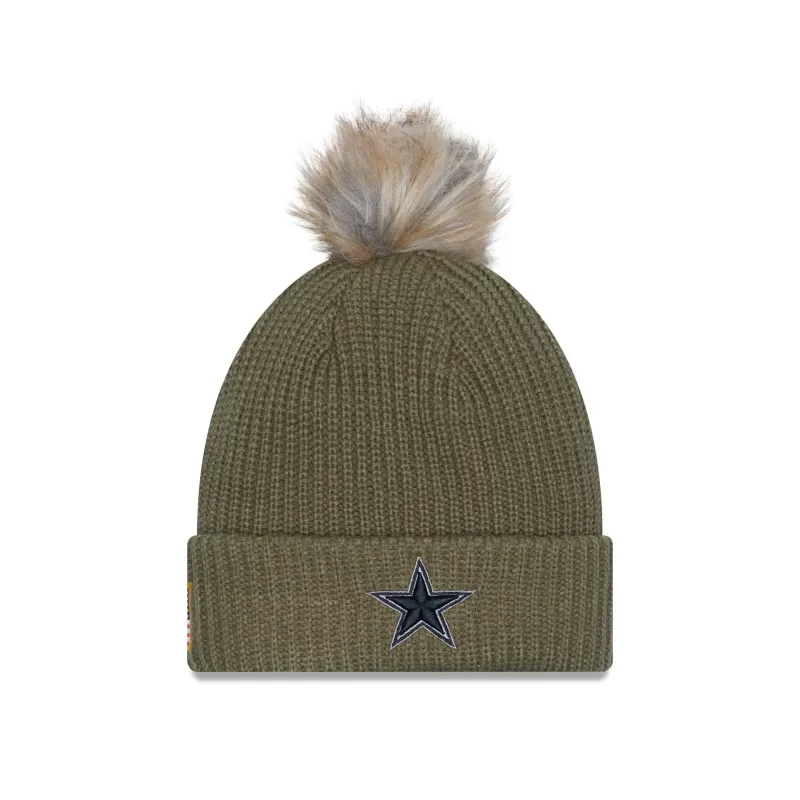 Dallas Cowboys 2025 Salute to Service Women's Pom Knit Hat sold by New Era