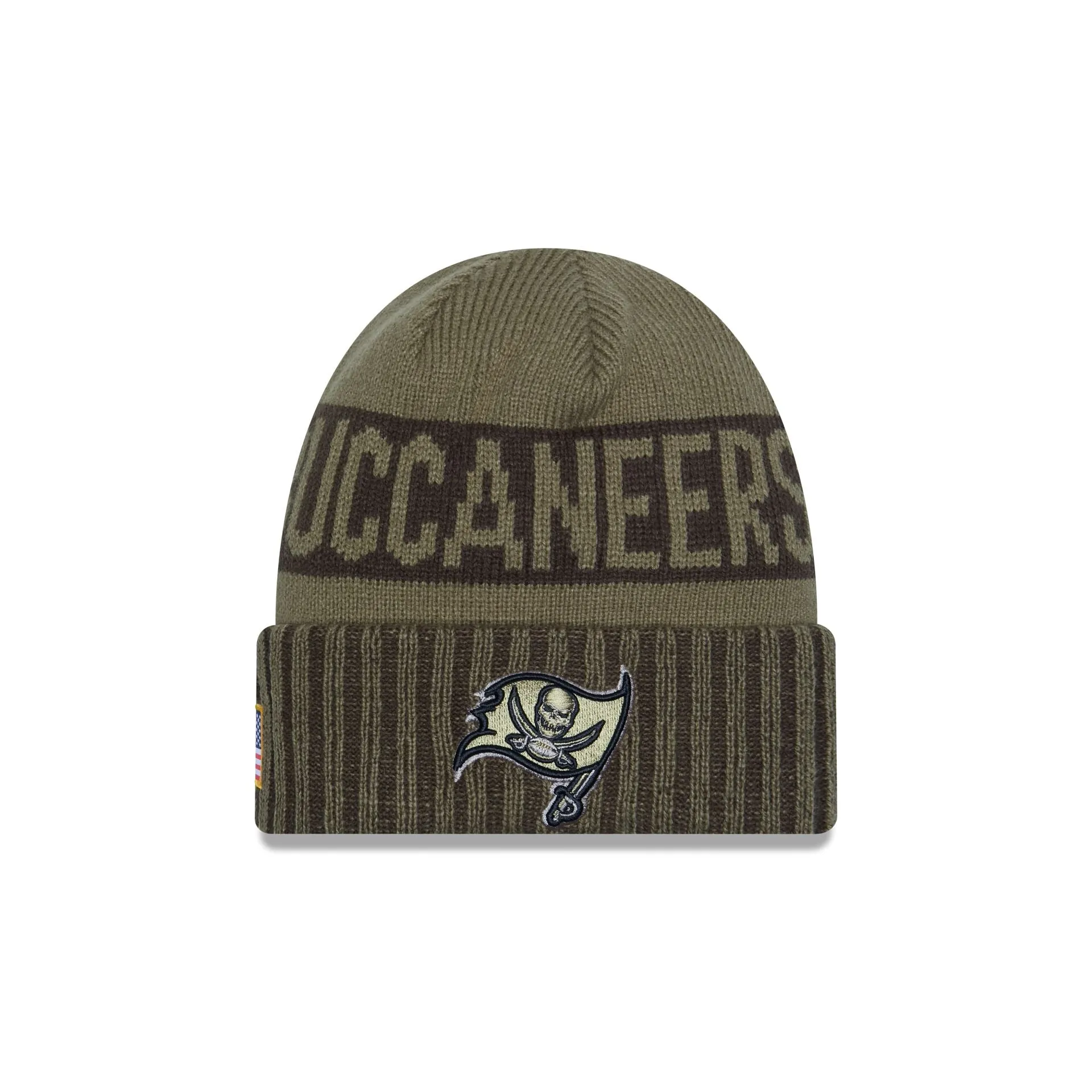 Tampa Bay Buccaneers 2025 Salute to Service Cuff Knit Hat sold by New Era