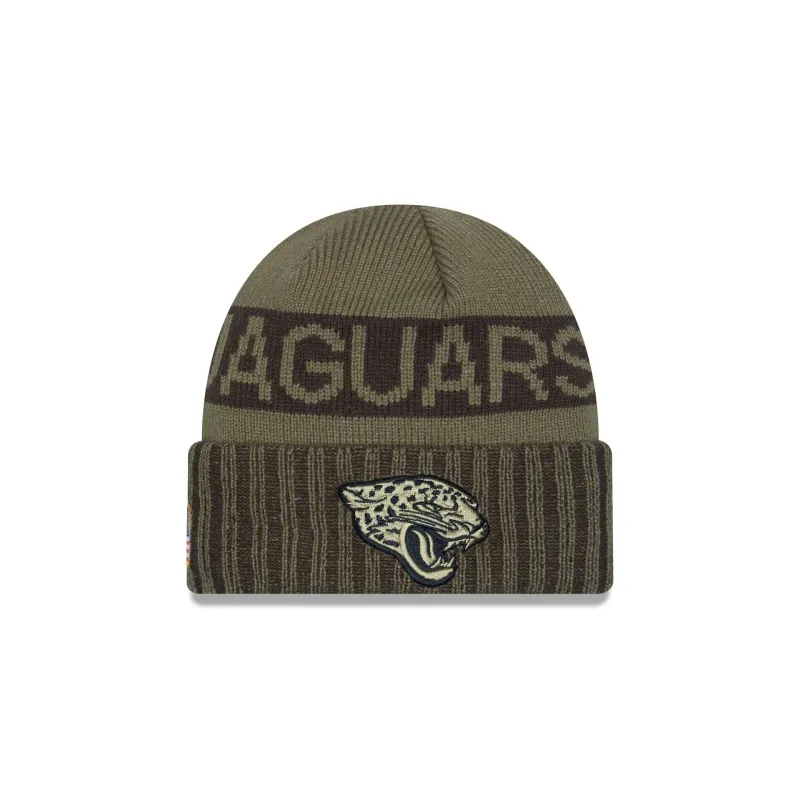 Jacksonville Jaguars 2025 Salute to Service Cuff Knit Hat sold by New Era
