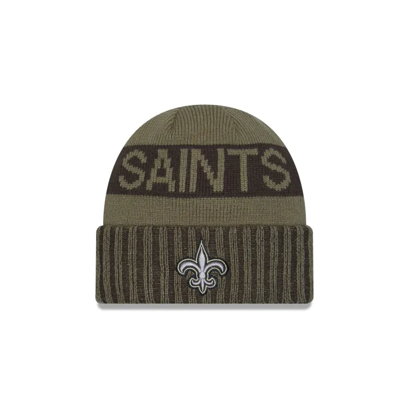 New Orleans Saints 2025 Salute to Service Cuff Knit Hat sold by New Era
