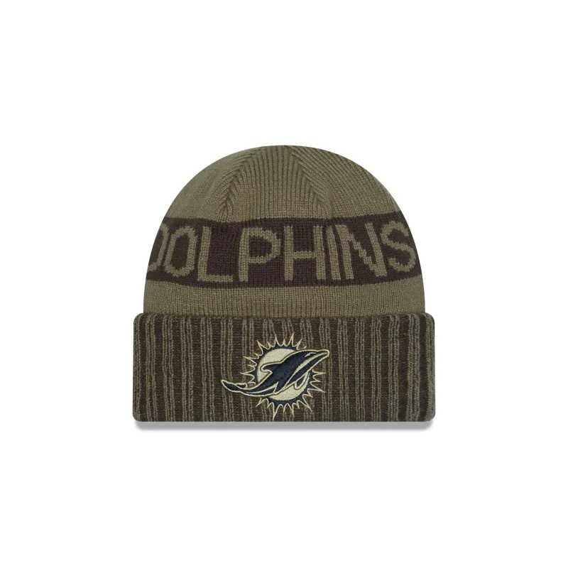 Miami Dolphins 2025 Salute to Service Cuff Knit Hat sold by New Era