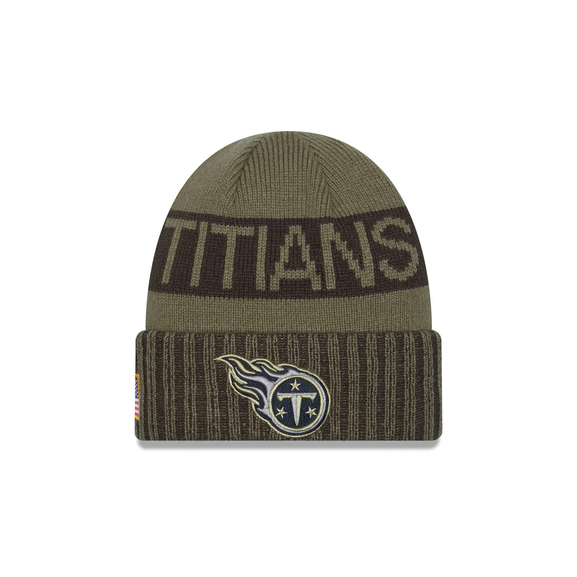 Tennessee Titans 2025 Salute to Service Cuff Knit Hat sold by New Era