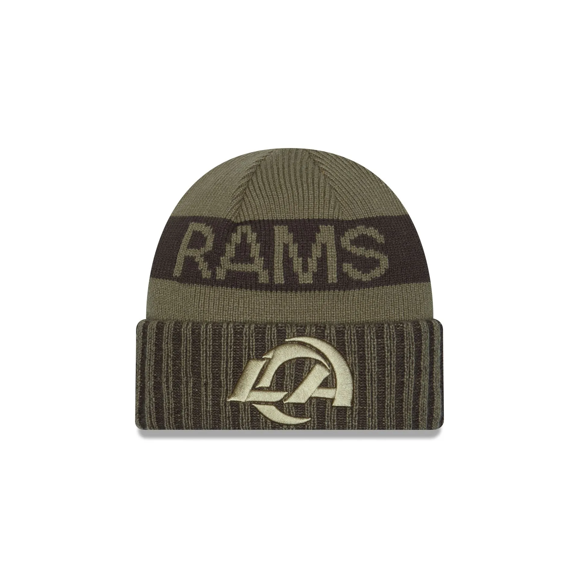 Los Angeles Rams 2025 Salute to Service Cuff Knit Hat sold by New Era