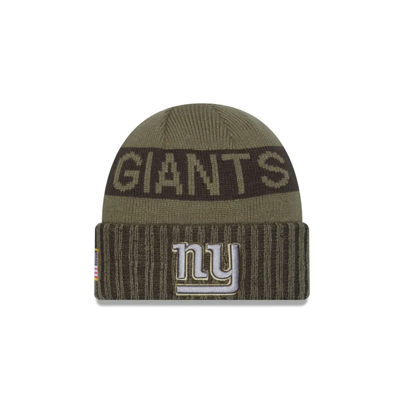 New York Giants 2025 Salute to Service Cuff Knit Hat sold by New Era