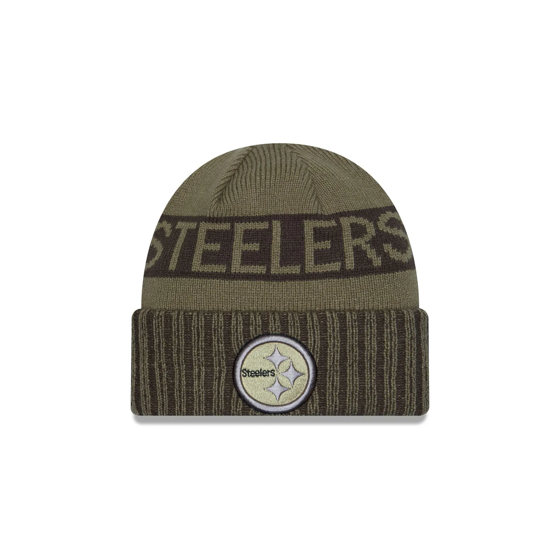 Pittsburgh Steelers 2025 Salute to Service Cuff Knit Hat sold by New Era