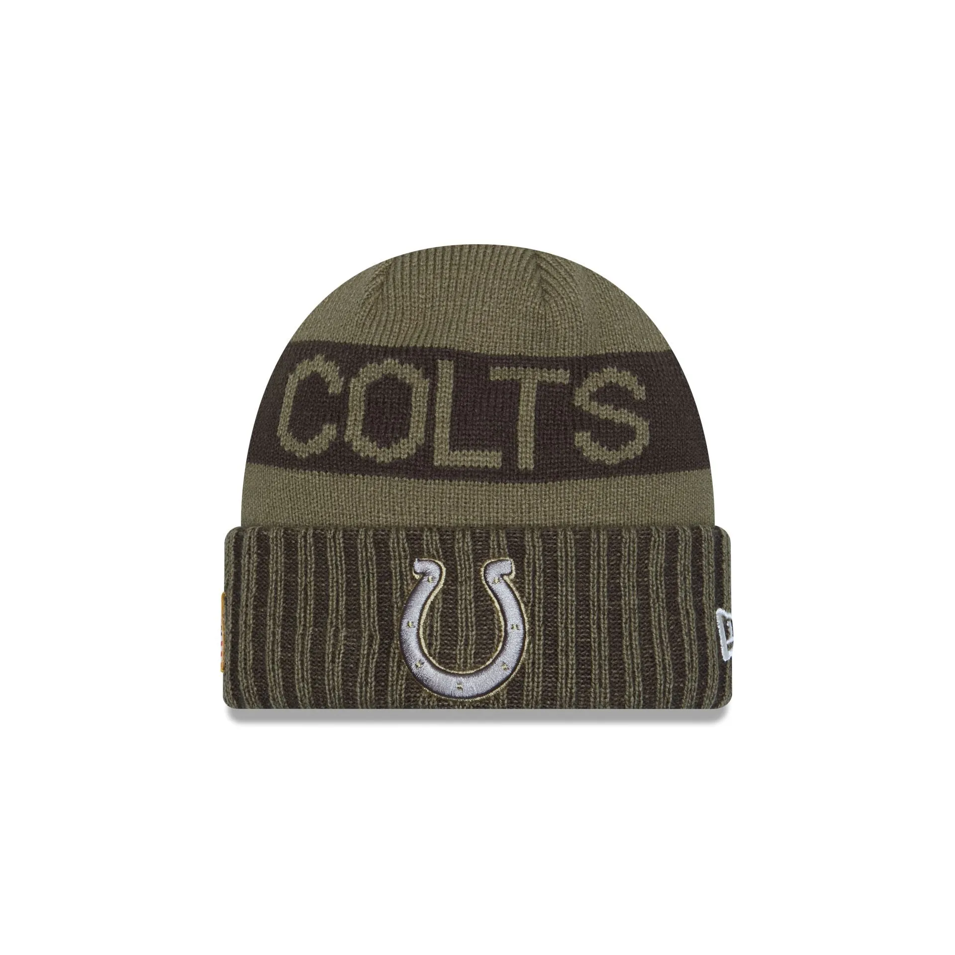 Indianapolis Colts 2025 Salute to Service Cuff Knit Hat sold by New Era