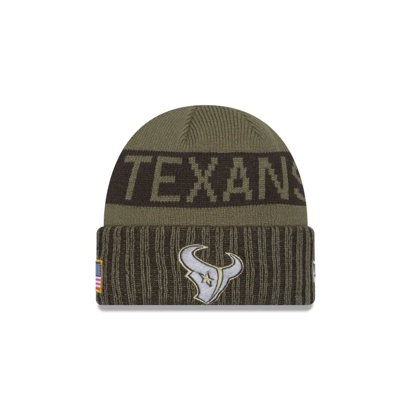Houston Texans 2025 Salute to Service Cuff Knit Hat sold by New Era