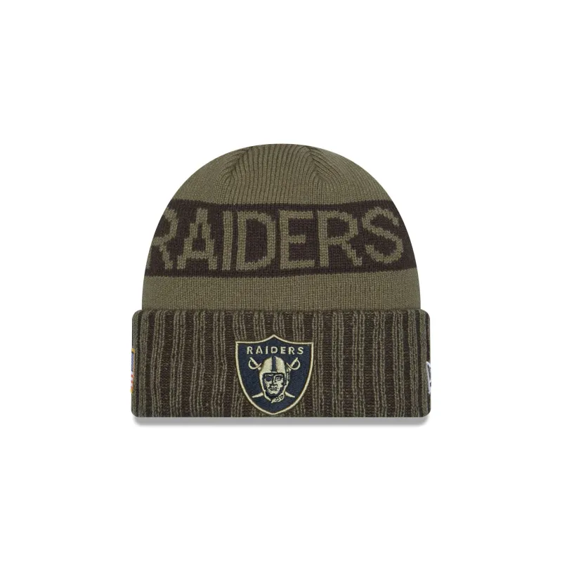 Las Vegas Raiders 2025 Salute to Service Cuff Knit Hat sold by New Era