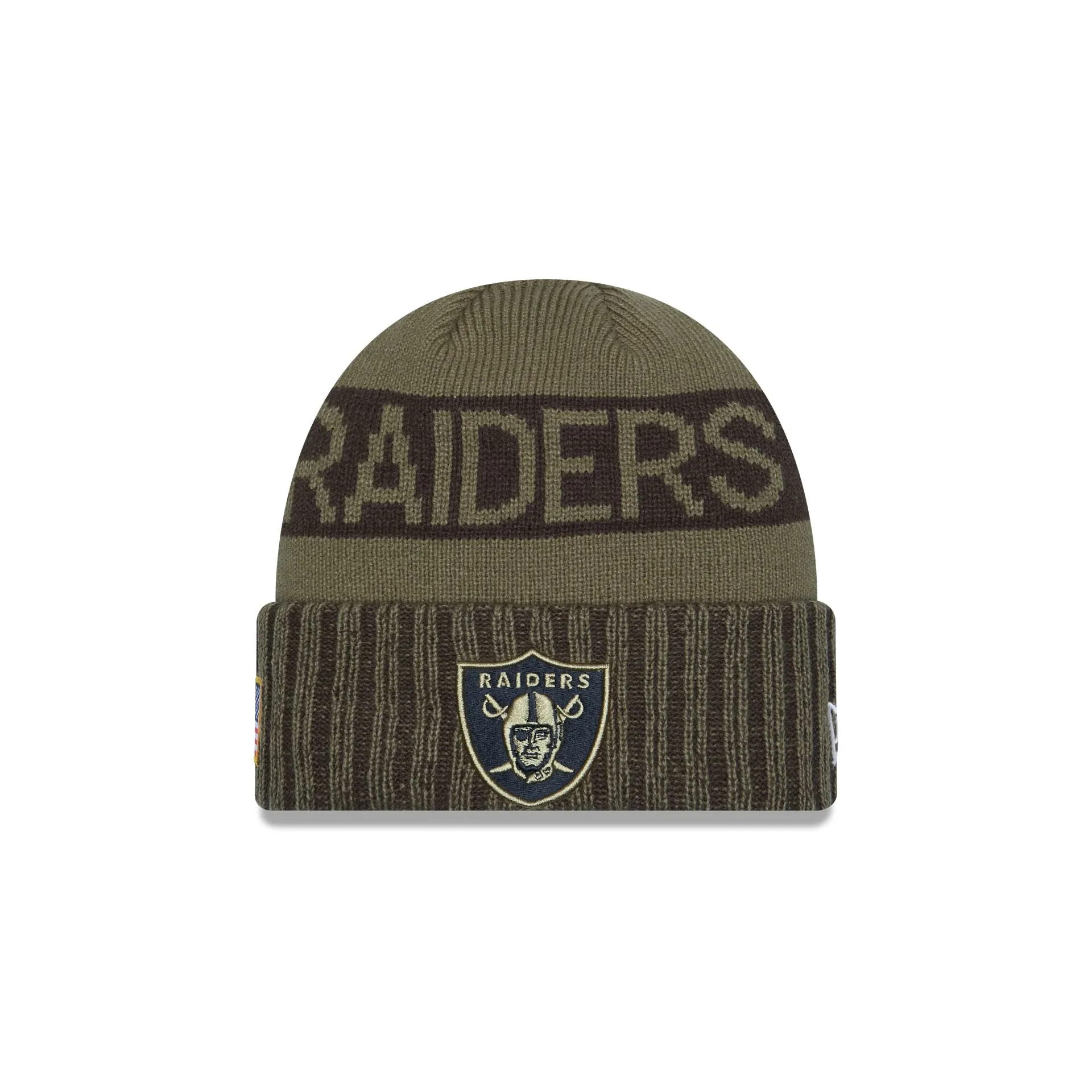 Las Vegas Raiders 2025 Salute to Service Cuff Knit Hat sold by New Era
