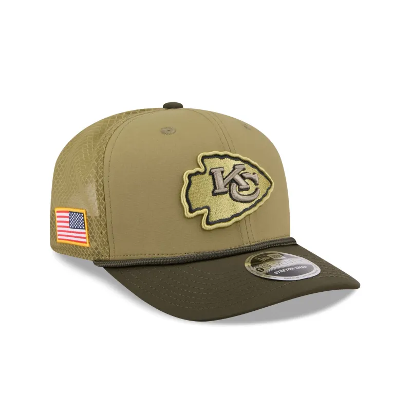 Kansas City Chiefs 2025 Salute to Service 9SEVENTY Trucker Hat sold by New Era