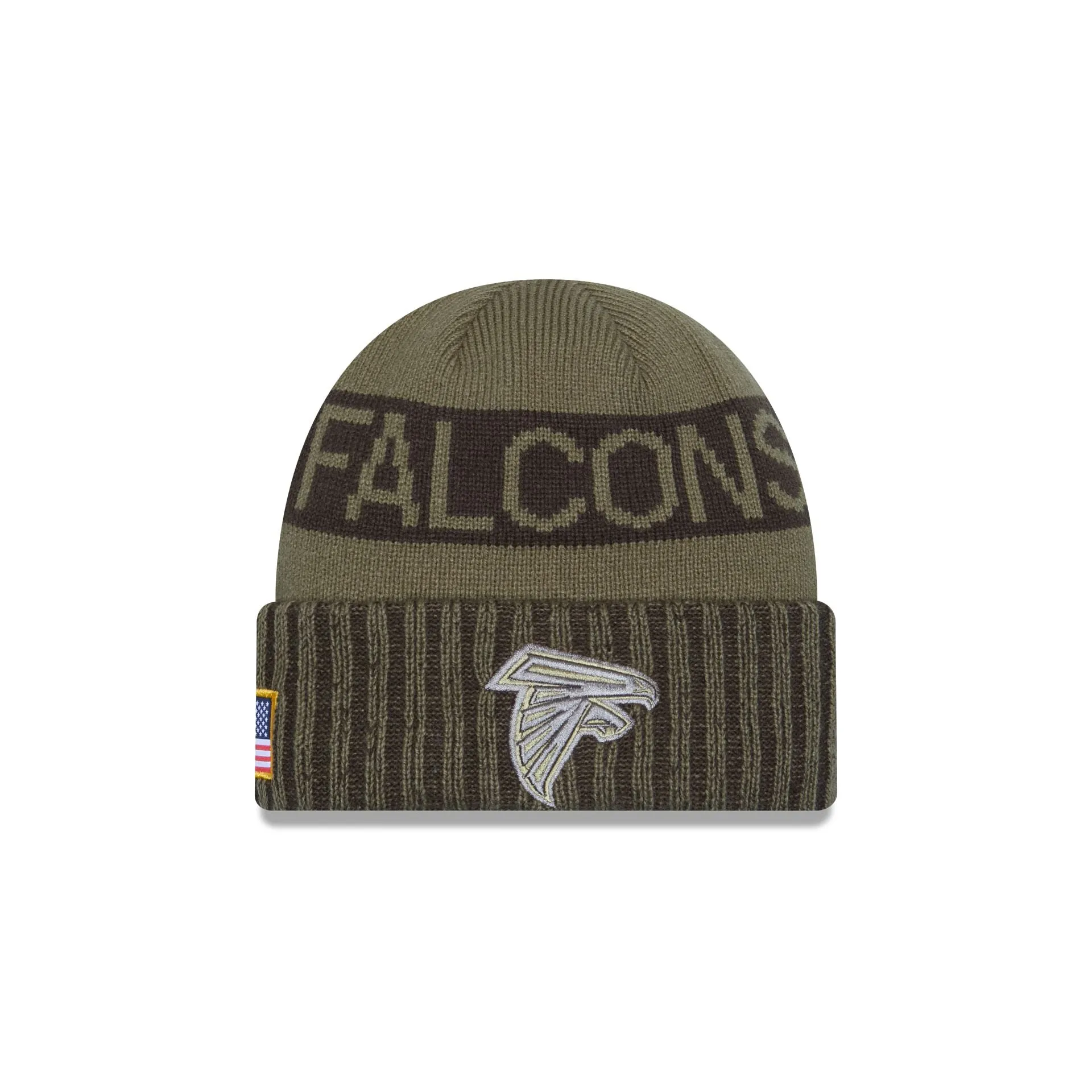 Atlanta Falcons 2025 Salute to Service Cuff Knit Hat sold by New Era