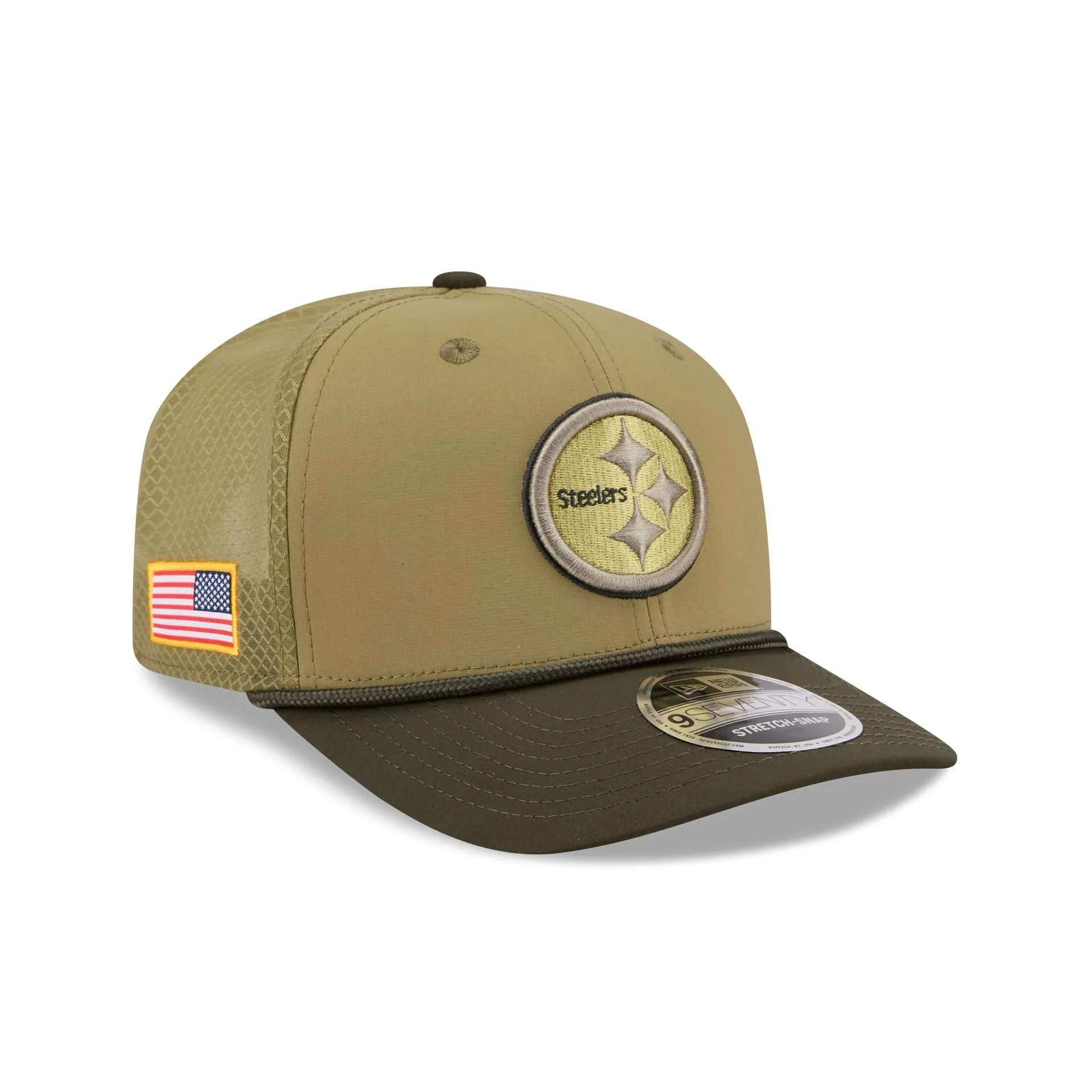 Pittsburgh Steelers 2025 Salute to Service 9SEVENTY Trucker Hat sold by New Era