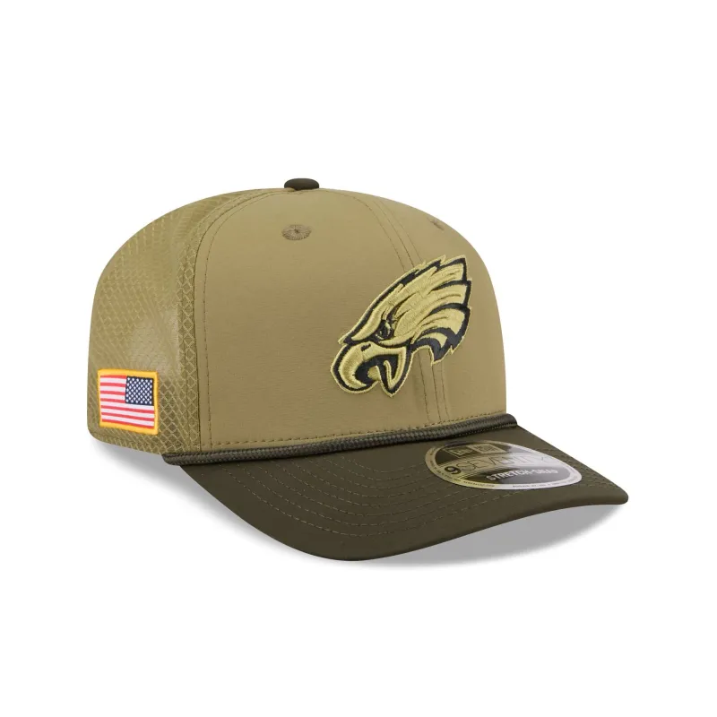 Philadelphia Eagles 2025 Salute to Service 9SEVENTY Trucker Hat sold by New Era