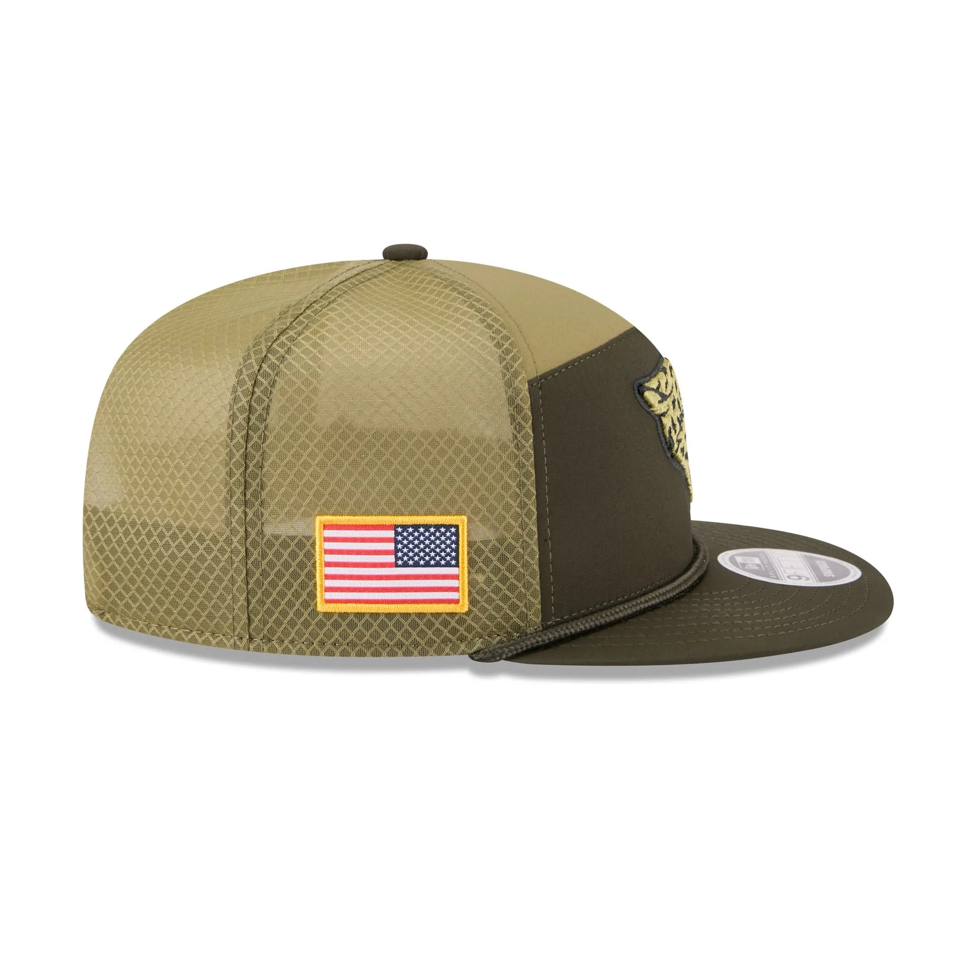 Jacksonville Jaguars 2025 Salute to Service Split Panel 9FIFTY Trucker Hat sold by New Era product image thumbnail 4