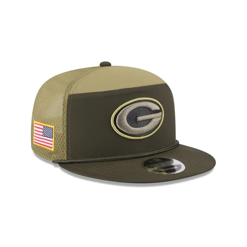 Green Bay Packers 2025 Salute to Service Split Panel 9FIFTY Trucker Hat sold by New Era