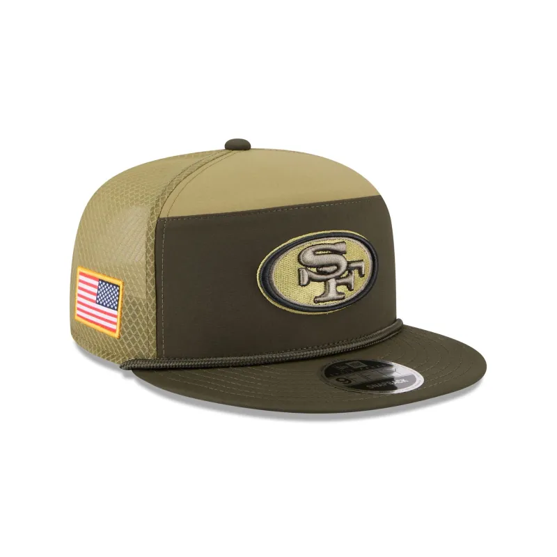 San Francisco 49ers 2025 Salute to Service Split Panel 9FIFTY Trucker Hat sold by New Era