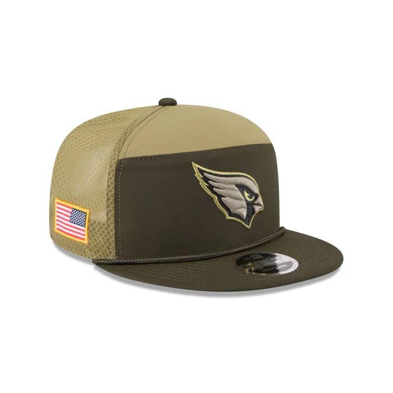 Arizona Cardinals 2025 Salute to Service Split Panel 9FIFTY Trucker Hat sold by New Era